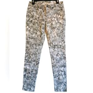 Michael Kors Skinny Jeans Size 2 Black White Wildflower Print Floral Stretch 29”